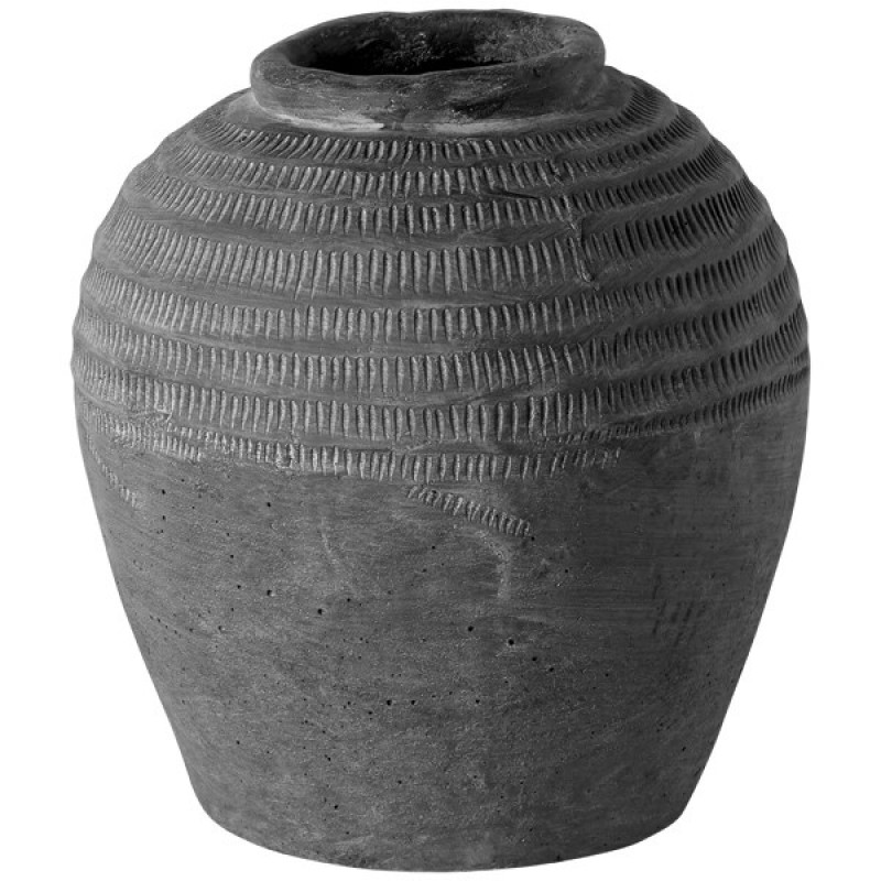 JAR CERAMIC EARTH WITH GROOVES      - POTS, VASES, PLATES
